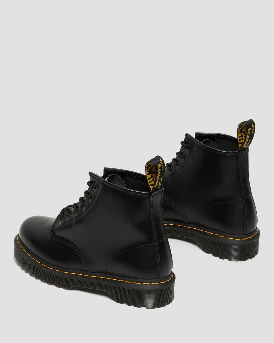 Black Smooth Leather Men's Dr Martens 101 Bex Smooth Leather Ankle Boots | 786092-OIW