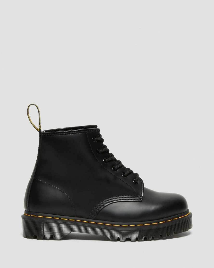 Black Smooth Leather Men's Dr Martens 101 Bex Smooth Leather Ankle Boots | 786092-OIW