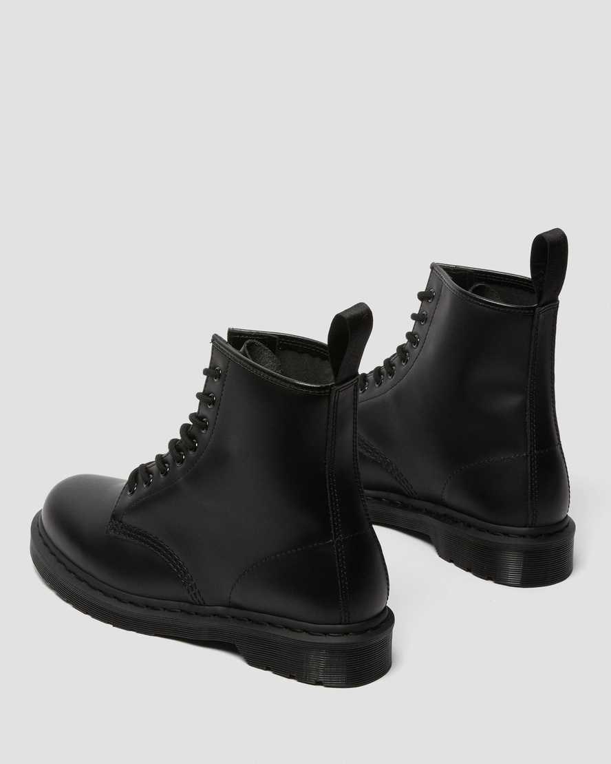 Black Smooth Leather Men's Dr Martens 1460 Mono Smooth Leather Ankle Boots | 041937-KZT