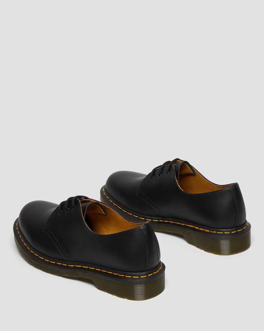 Black Smooth Leather Men's Dr Martens 1461 Smooth Leather Oxford Shoes | 178395-WBQ