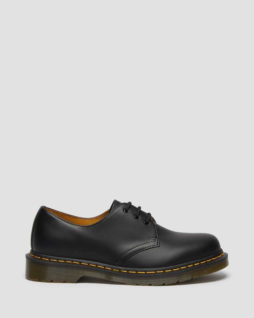 Black Smooth Leather Men's Dr Martens 1461 Smooth Leather Oxford Shoes | 178395-WBQ