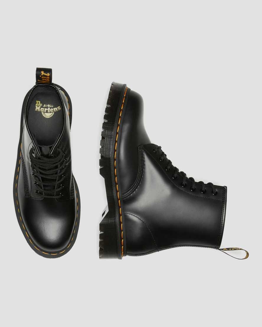 Black Smooth Leather Men's Dr Martens 1460 Bex Smooth Leather Lace Up Boots | 425809-GIE