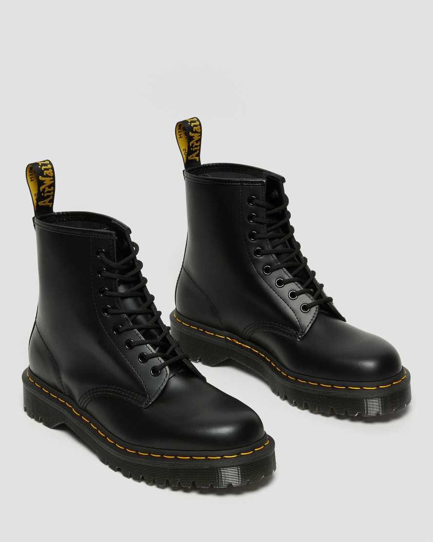 Black Smooth Leather Men's Dr Martens 1460 Bex Smooth Leather Lace Up Boots | 425809-GIE