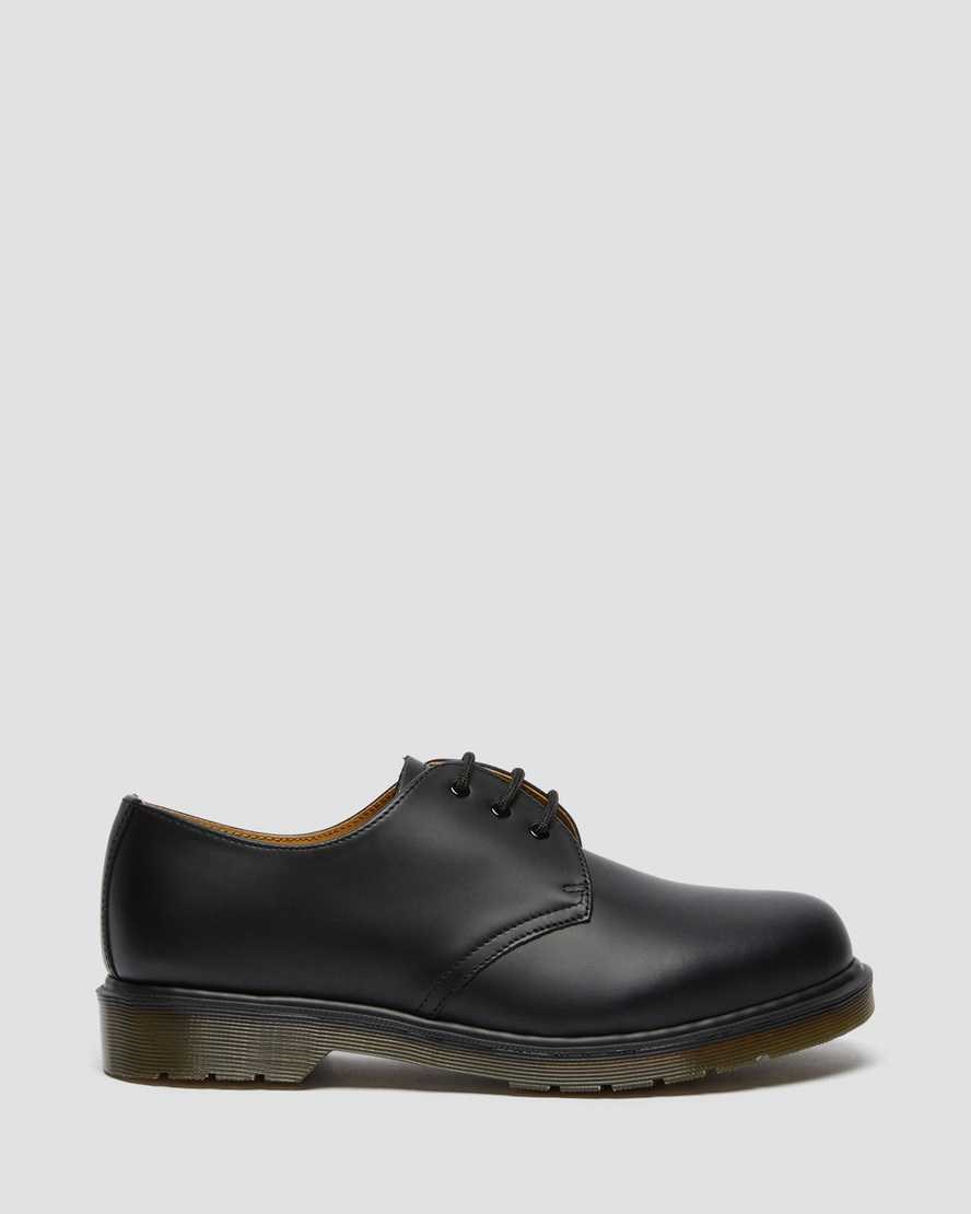 Black Smooth Leather Men's Dr Martens 1461 Plain Welt Smooth Leather Oxford Shoes | 432891-EGU