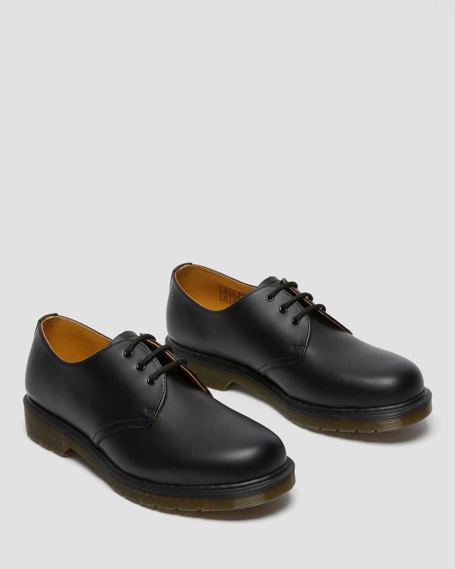 Black Smooth Leather Men's Dr Martens 1461 Plain Welt Smooth Leather Oxford Shoes | 432891-EGU