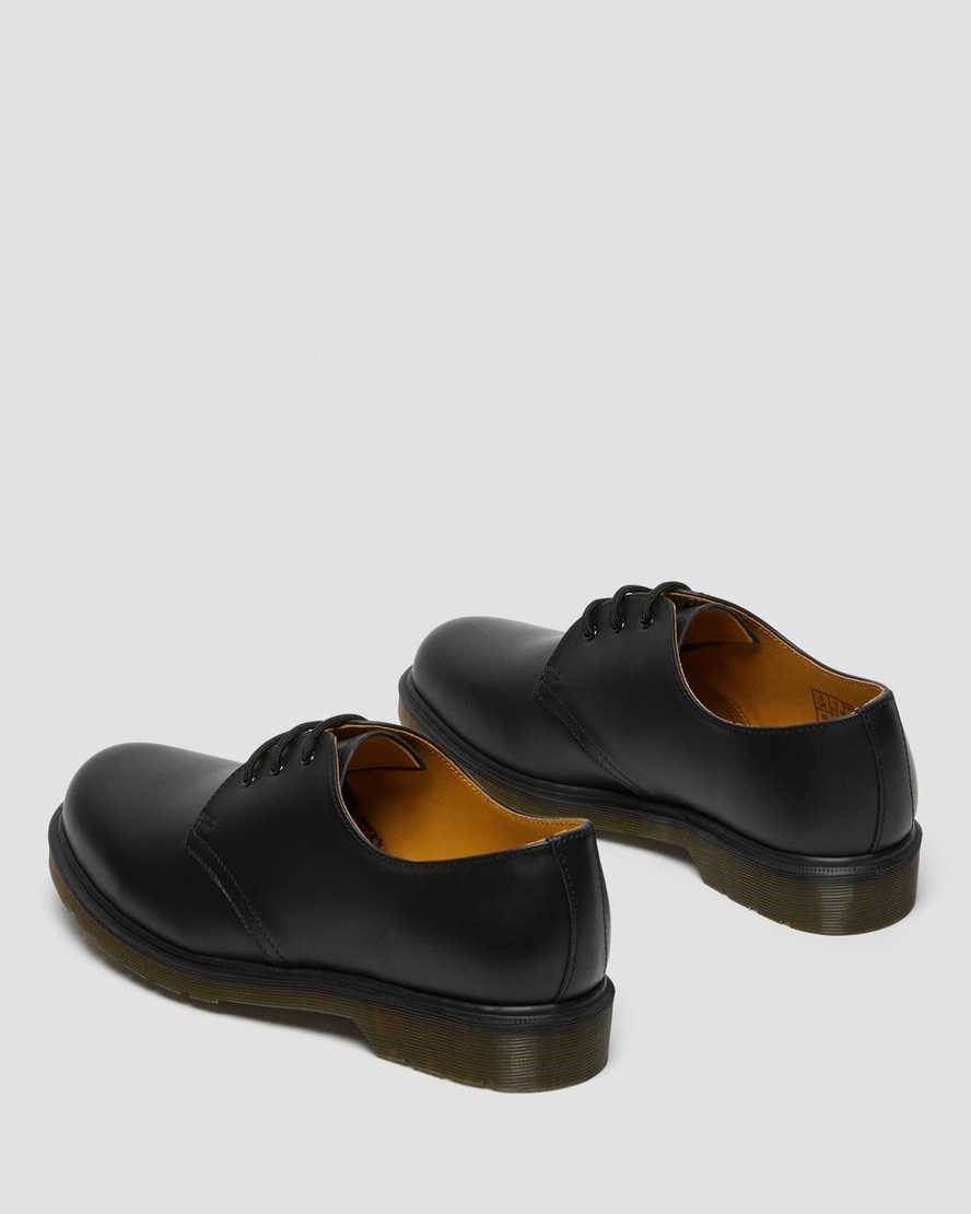 Black Smooth Leather Men's Dr Martens 1461 Plain Welt Smooth Leather Oxford Shoes | 432891-EGU