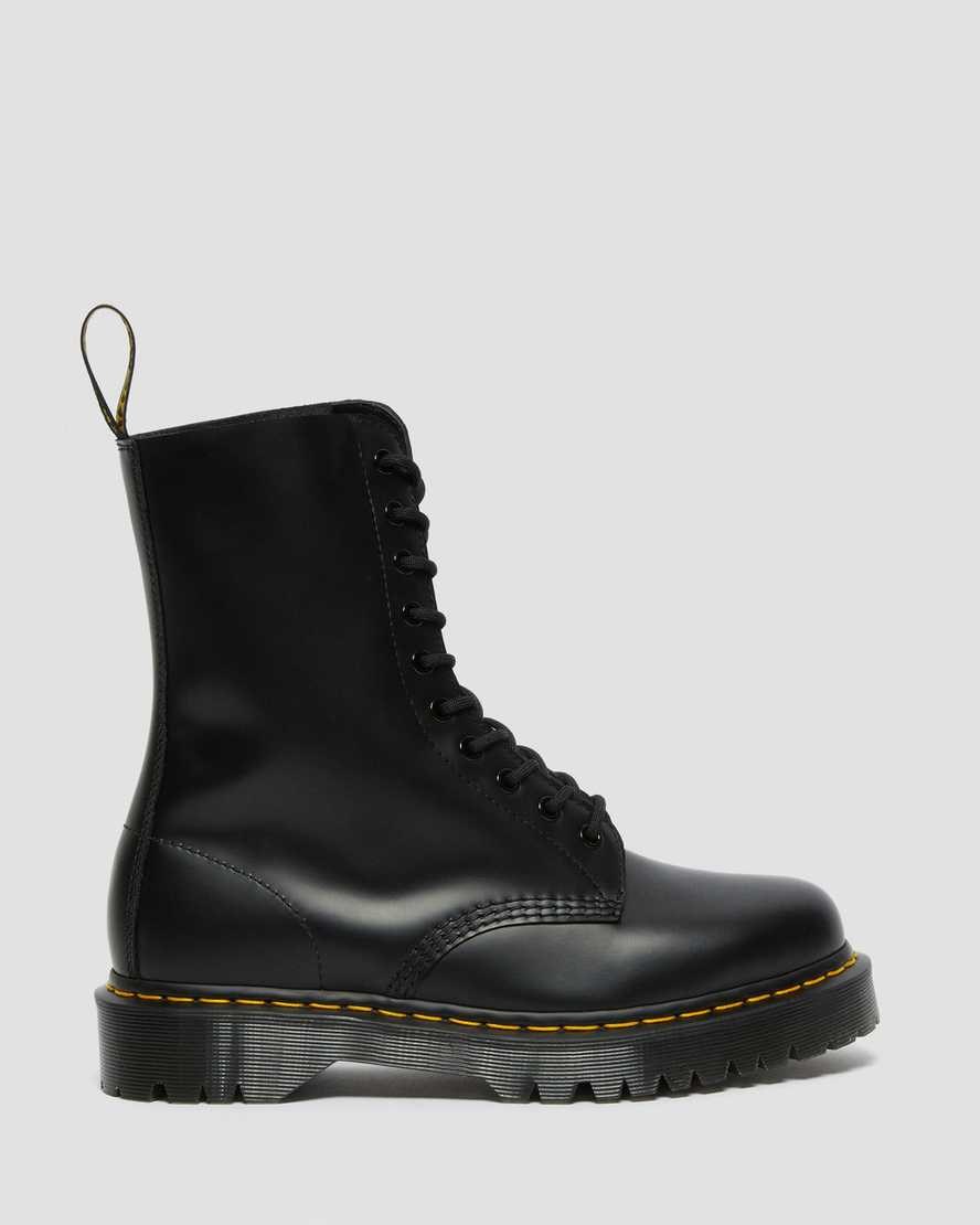 Black Smooth Leather Men's Dr Martens 1490 Bex Smooth Leather Mid Calf Boots | 528974-EAJ