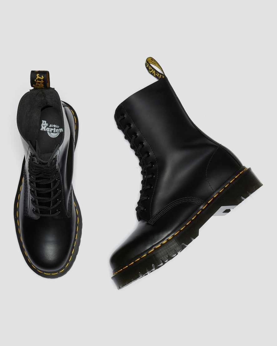 Black Smooth Leather Men's Dr Martens 1490 Bex Smooth Leather Mid Calf Boots | 528974-EAJ