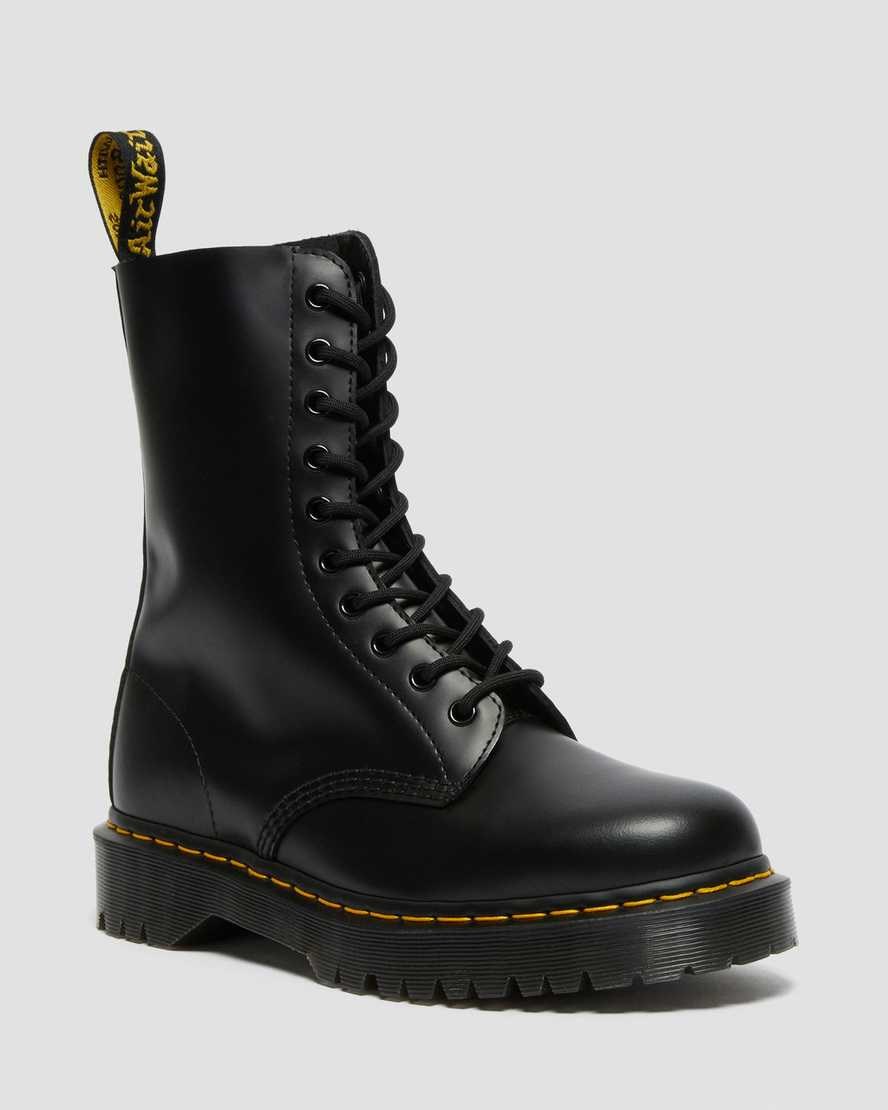 Black Smooth Leather Men\'s Dr Martens 1490 Bex Smooth Leather Mid Calf Boots | 528974-EAJ