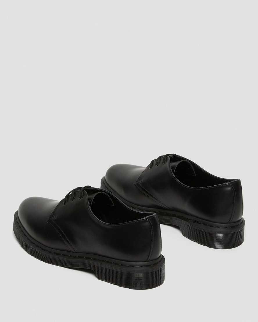 Black Smooth Leather Men's Dr Martens 1461 Mono Smooth Leather Oxford Shoes | 731529-ZSA