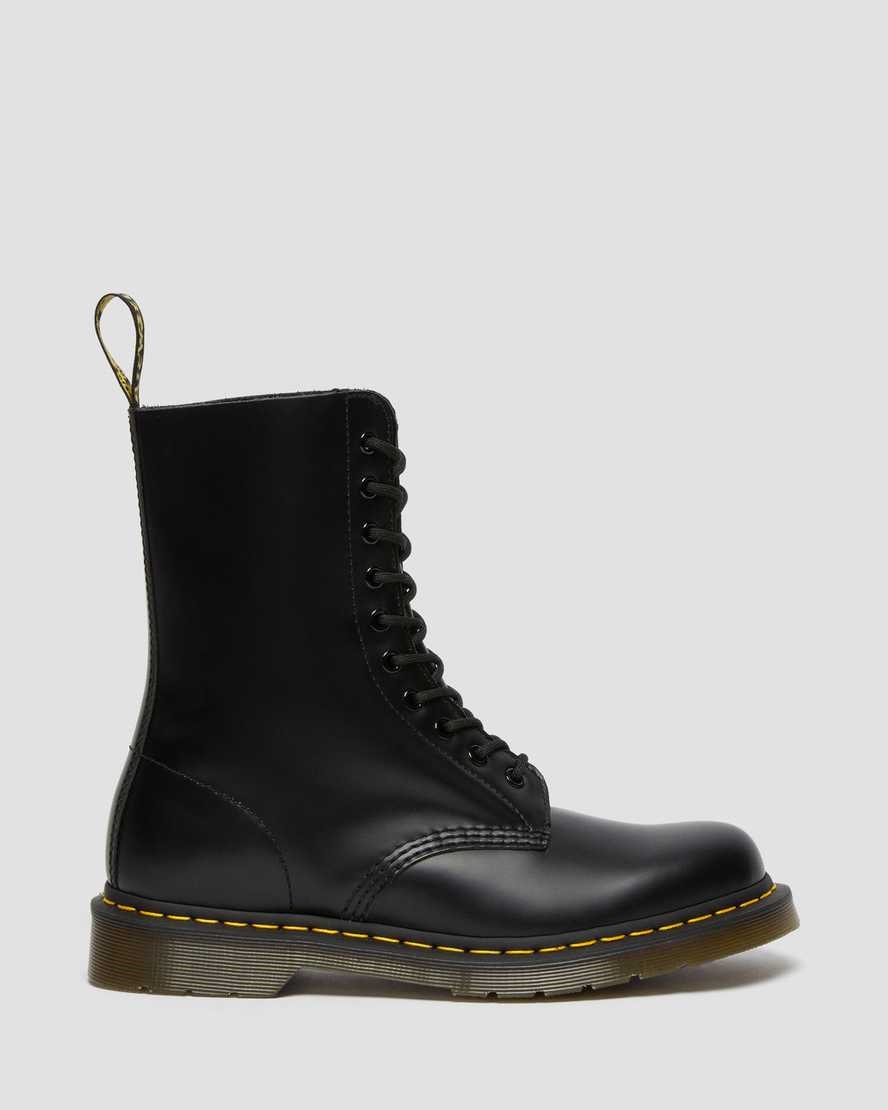 Black Smooth Leather Men's Dr Martens 1490 Smooth Leather Ankle Boots | 813796-FBP