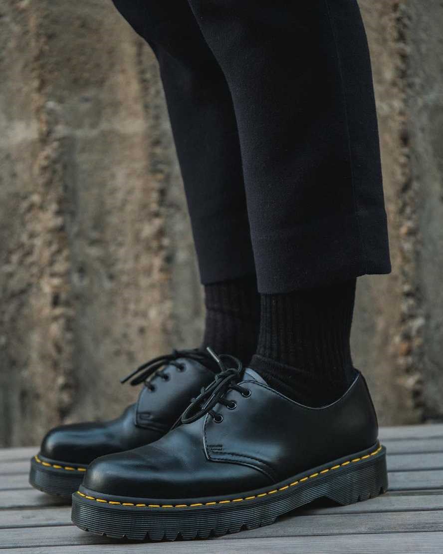 Black Smooth Leather Men's Dr Martens 1461 Bex Smooth Leather Oxford Shoes | 930716-VAO