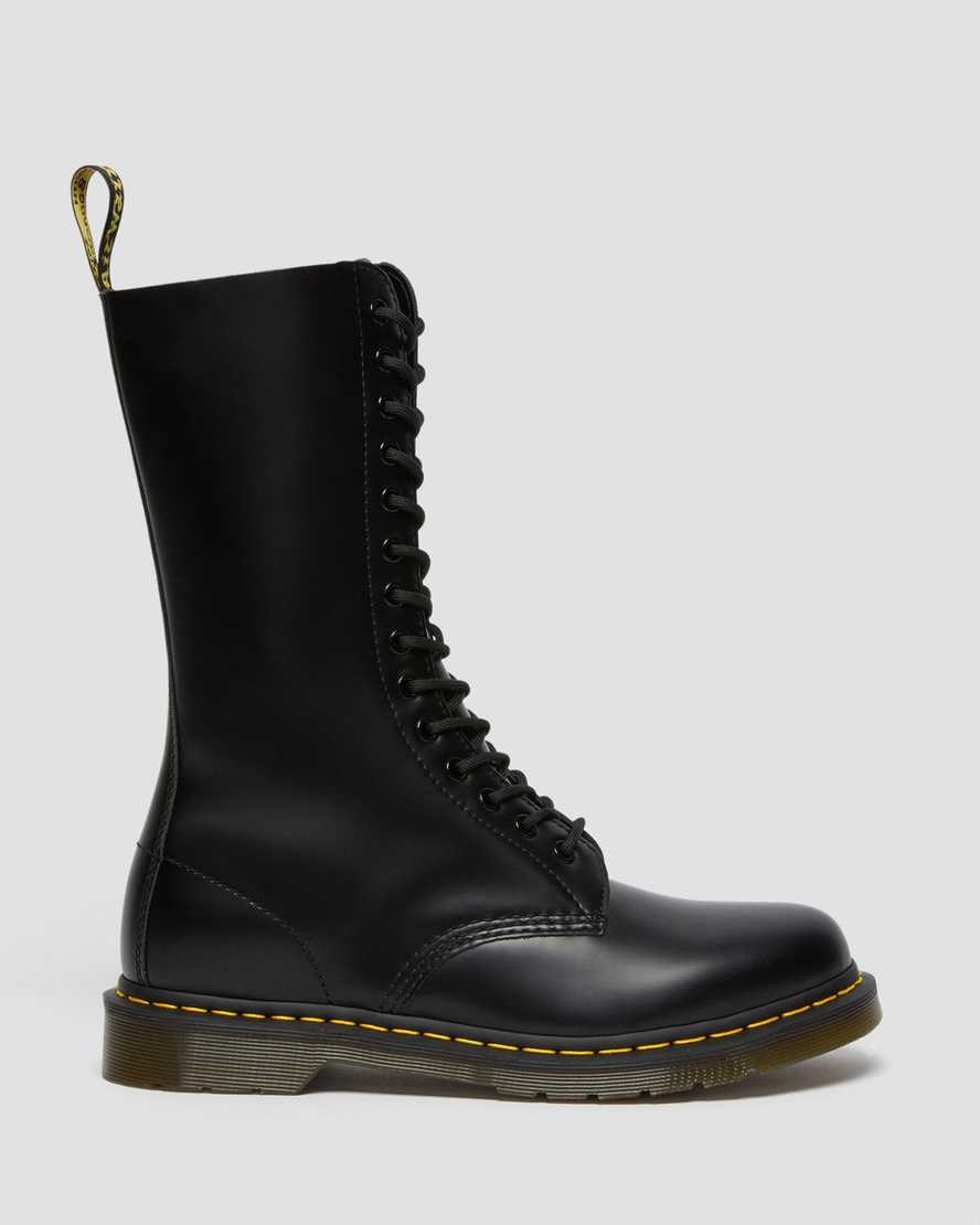 Black Smooth Leather Men's Dr Martens 1914 Smooth Leather Lace Up Boots | 328965-SDK