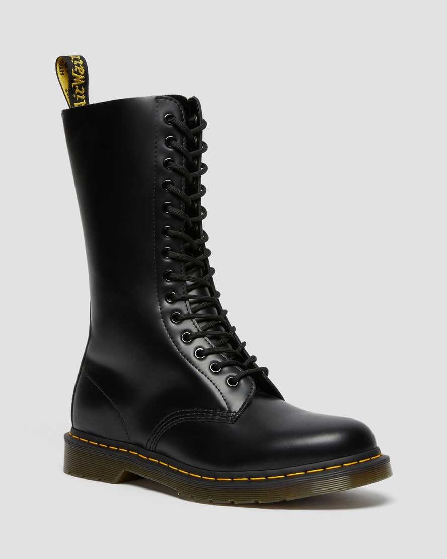 Black Smooth Leather Men\'s Dr Martens 1914 Smooth Leather Lace Up Boots | 328965-SDK