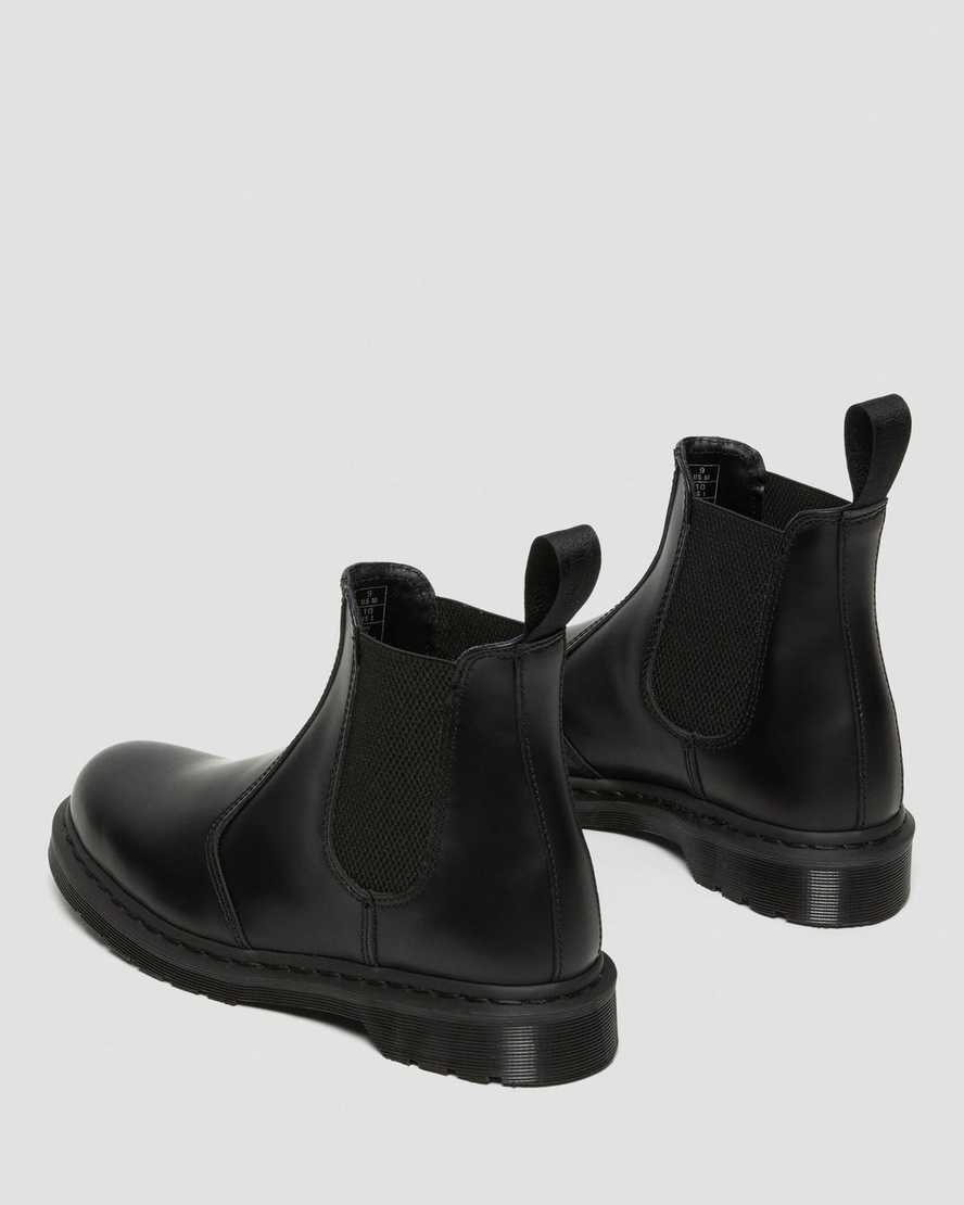 Black Smooth Leather Men's Dr Martens 2976 Mono Smooth Leather Ankle Boots | 284513-WPI