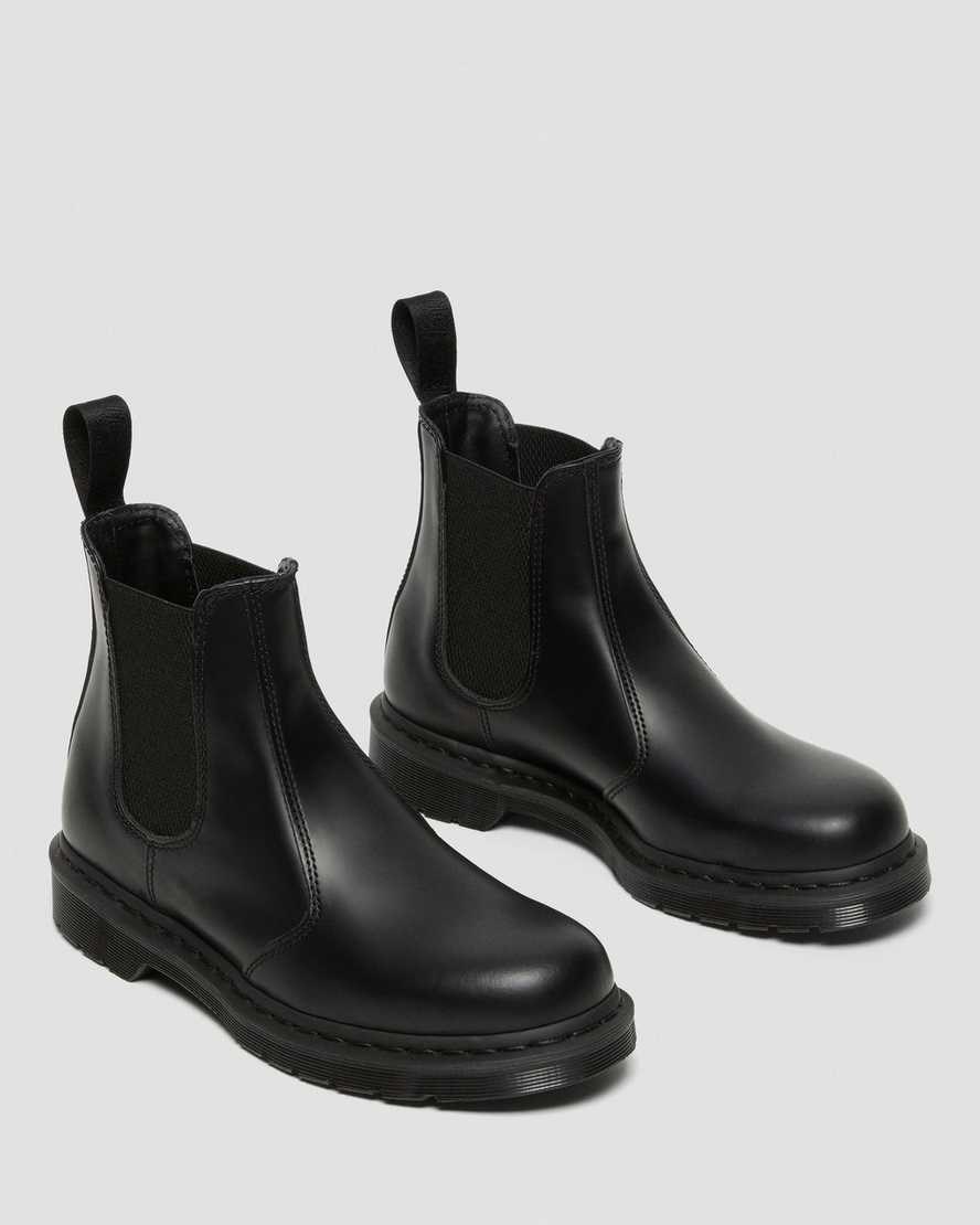 Black Smooth Leather Men's Dr Martens 2976 Mono Smooth Leather Ankle Boots | 284513-WPI