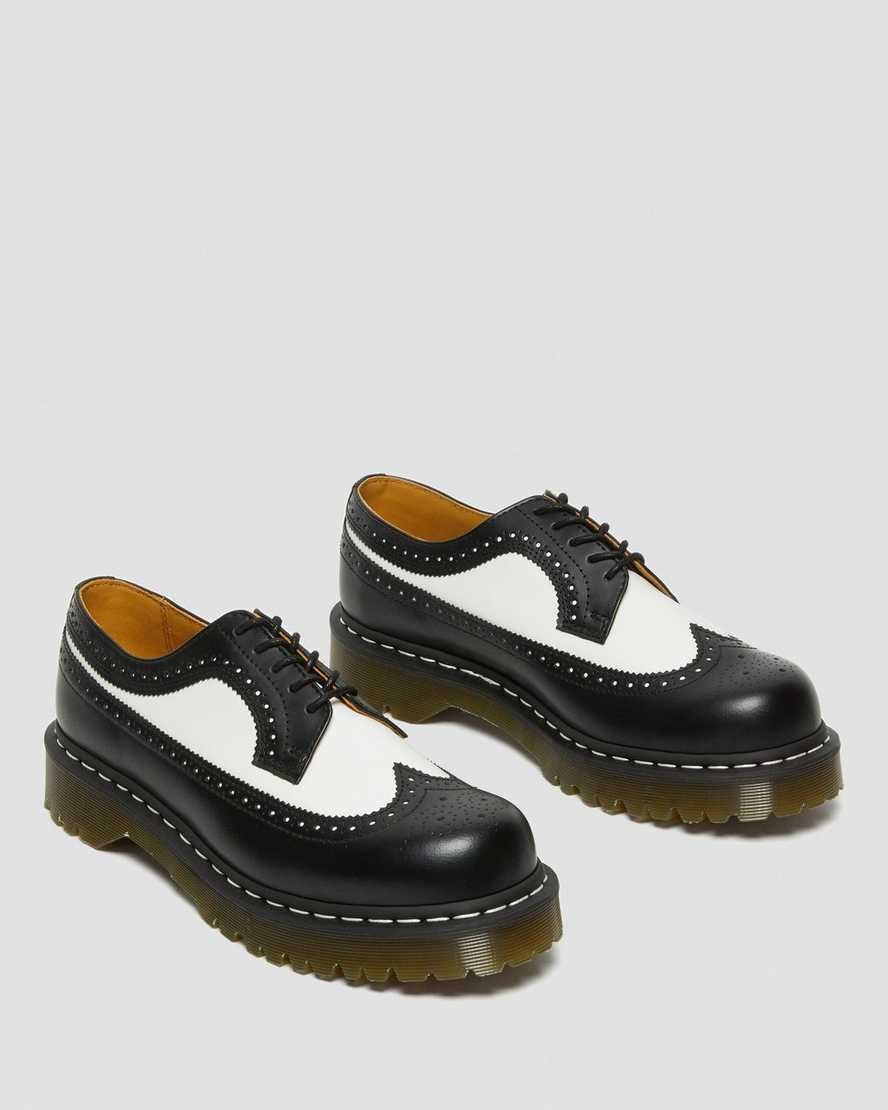 Black Smooth Leather Men's Dr Martens 3989 Bex Smooth Leather Oxford Shoes | 647123-SMB