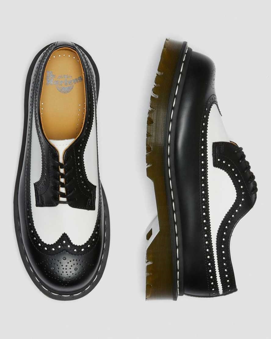 Black Smooth Leather Men's Dr Martens 3989 Bex Smooth Leather Oxford Shoes | 647123-SMB