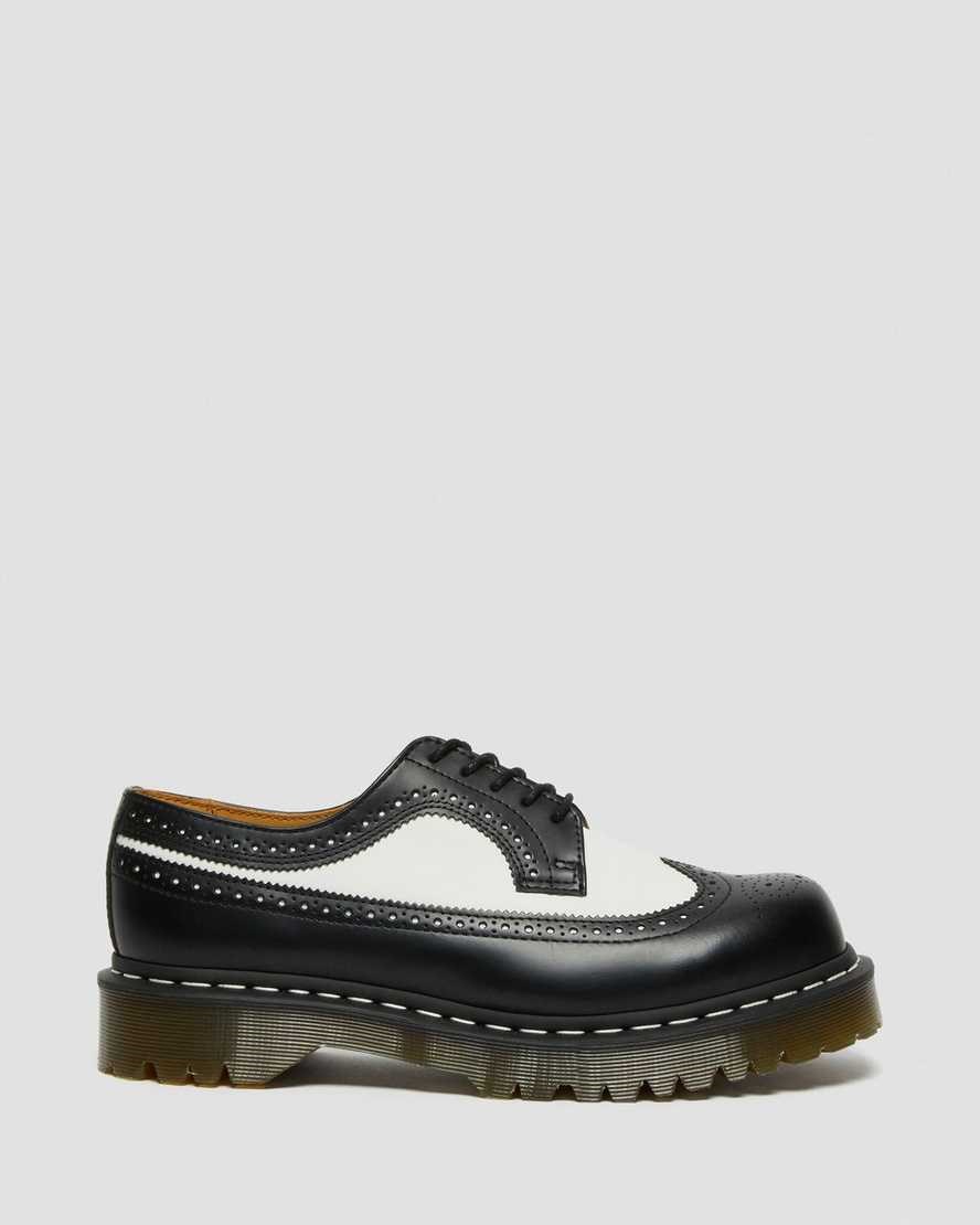 Black Smooth Leather Men's Dr Martens 3989 Bex Smooth Leather Oxford Shoes | 647123-SMB