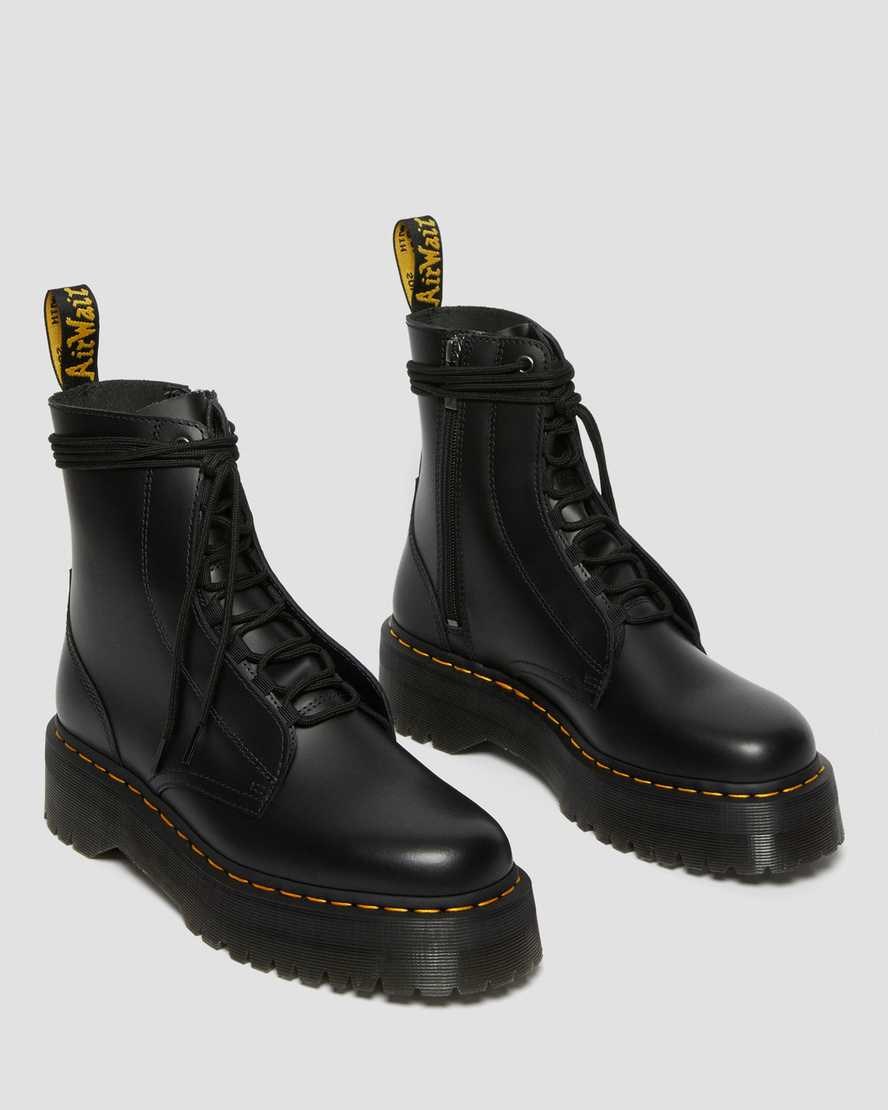 Black Smooth Leather Men's Dr Martens Jarrick Smooth Leather Ankle Boots | 326904-NRU