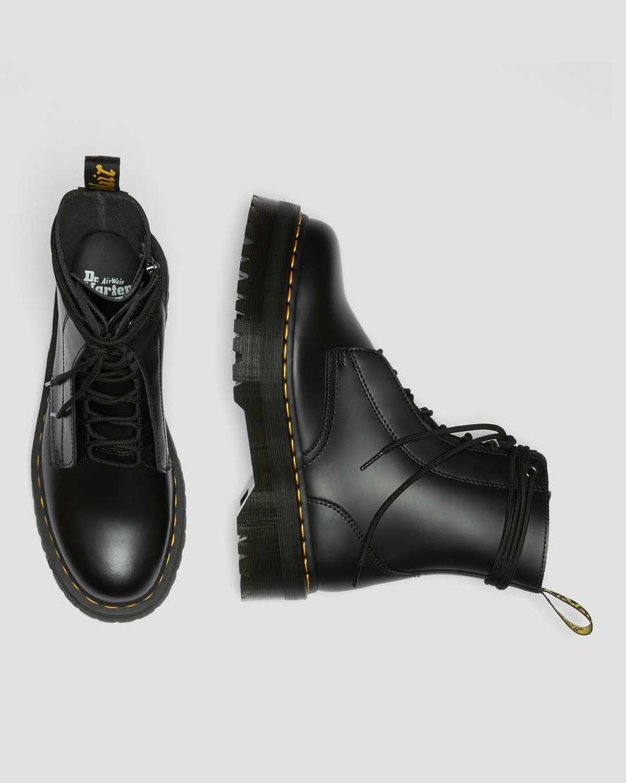 Black Smooth Leather Men's Dr Martens Jarrick Smooth Leather Ankle Boots | 326904-NRU