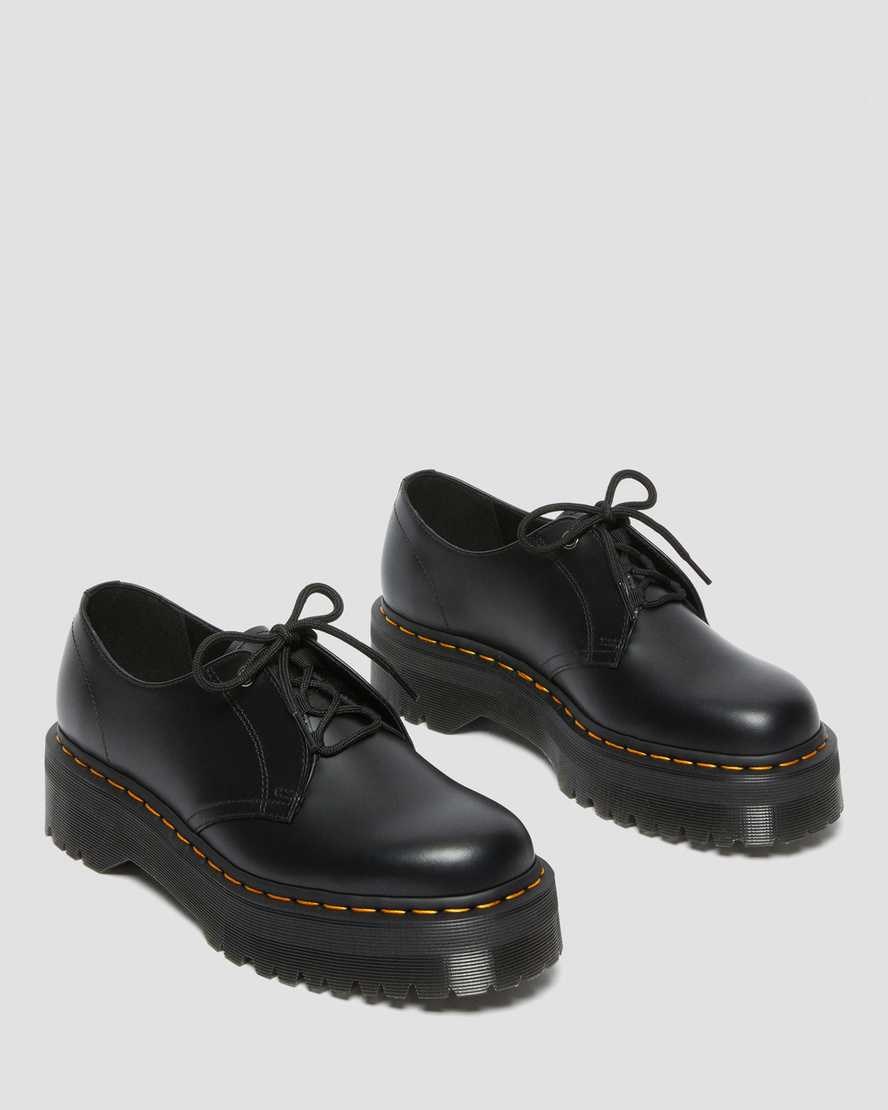 Black Smooth Leather Men's Dr Martens Jarrick Lo Smooth Leather Oxford Shoes | 546972-UHL