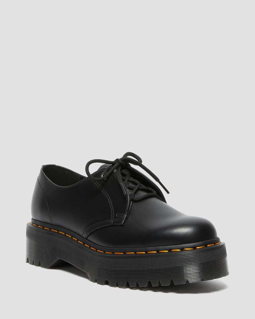 Black Smooth Leather Men\'s Dr Martens Jarrick Lo Smooth Leather Oxford Shoes | 546972-UHL