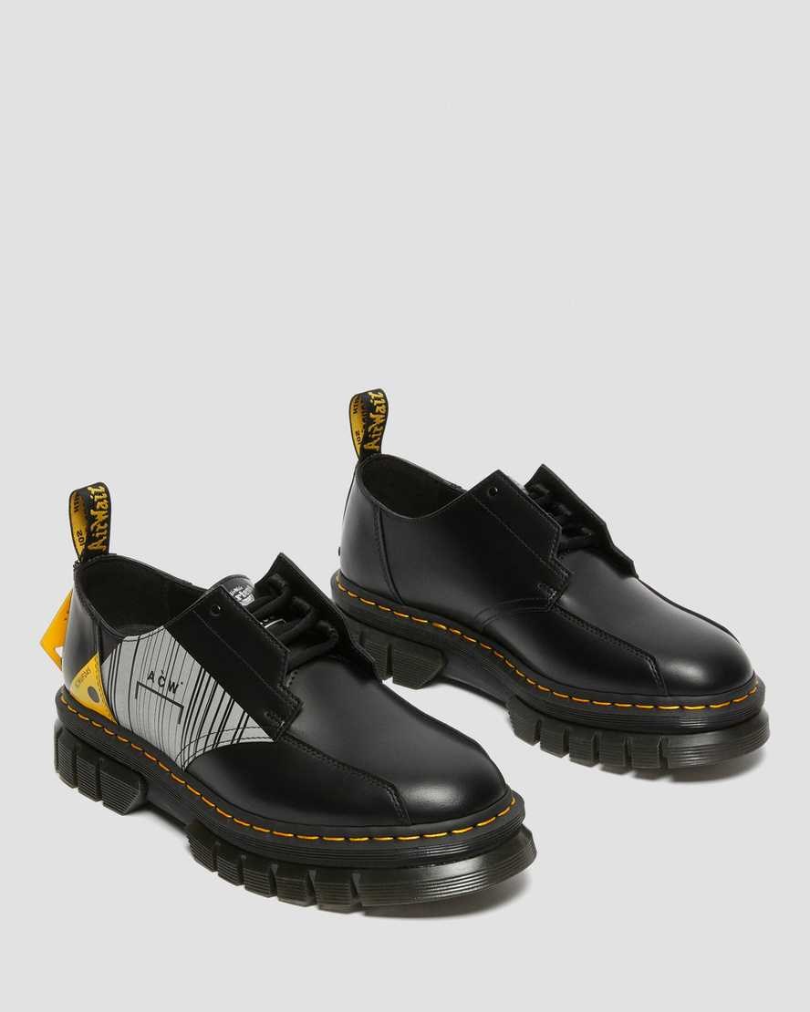 Black Smooth Leather Men's Dr Martens Rikard A-Cold-Wall Leather Oxford Shoes | 085246-MIP