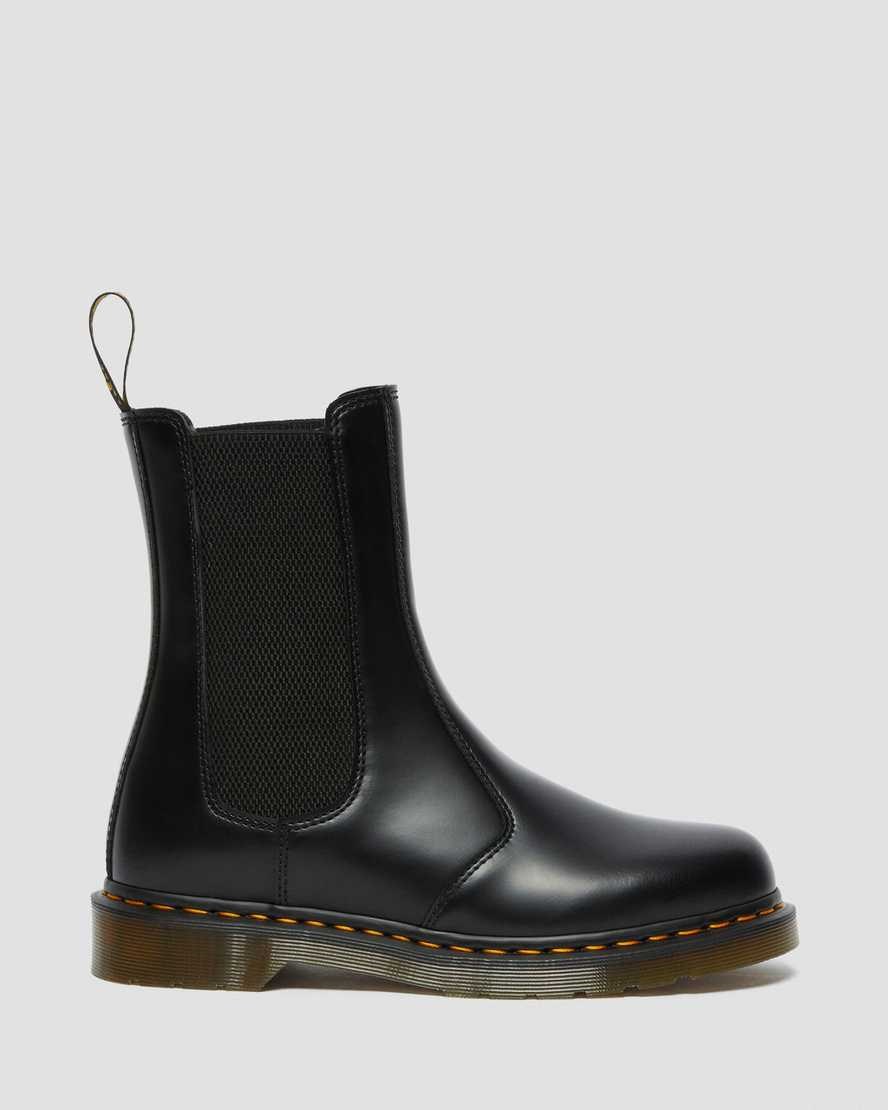 Black Smooth Leather Women's Dr Martens 2976 Hi Smooth Leather Chelsea Boots | 052347-UCK