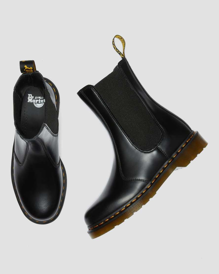 Black Smooth Leather Women's Dr Martens 2976 Hi Smooth Leather Chelsea Boots | 052347-UCK