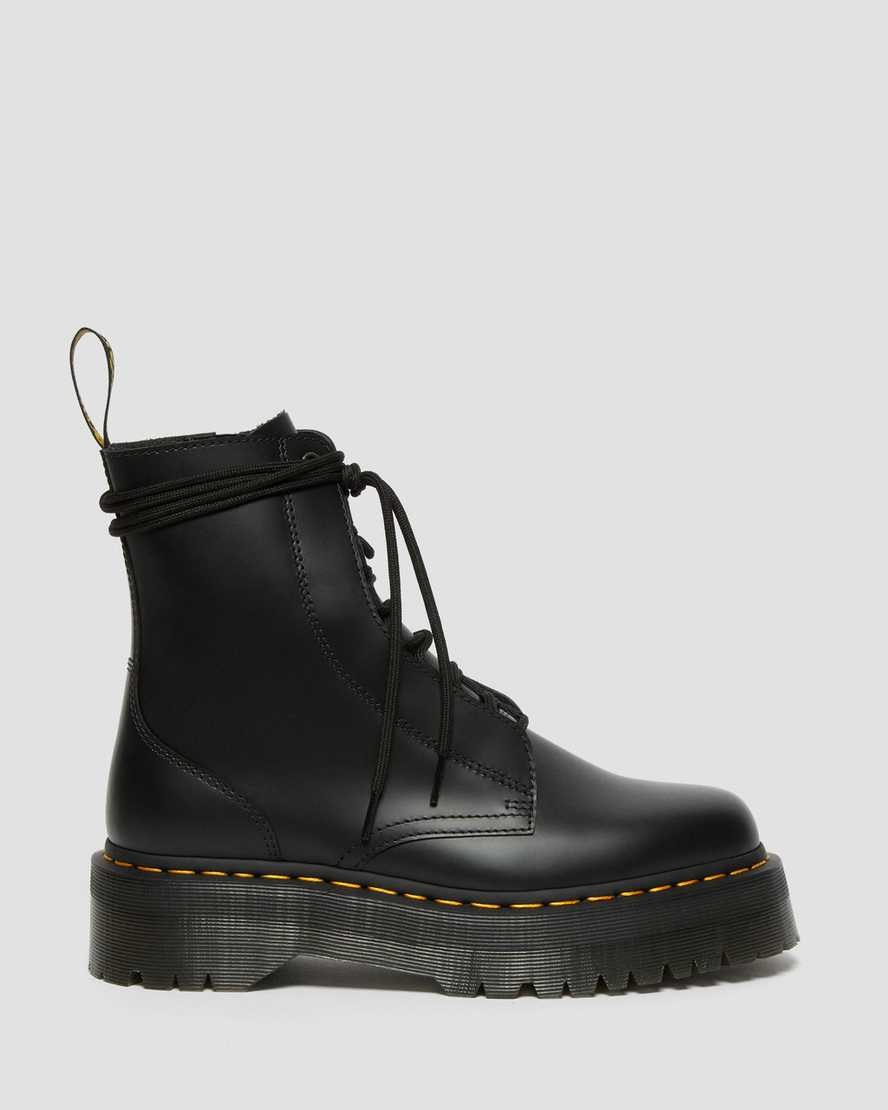 Black Smooth Leather Women's Dr Martens Jarrick Smooth Leather Lace Up Boots | 390641-LWO