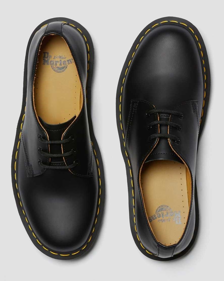 Black Smooth Leather Women's Dr Martens 1461 Smooth Leather Oxford Shoes | 740189-JYL