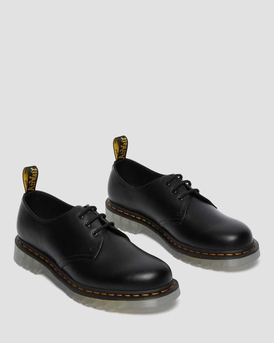 Black Smooth Leather Women's Dr Martens 1461 Iced Smooth Leather Oxford Shoes | 837596-OET