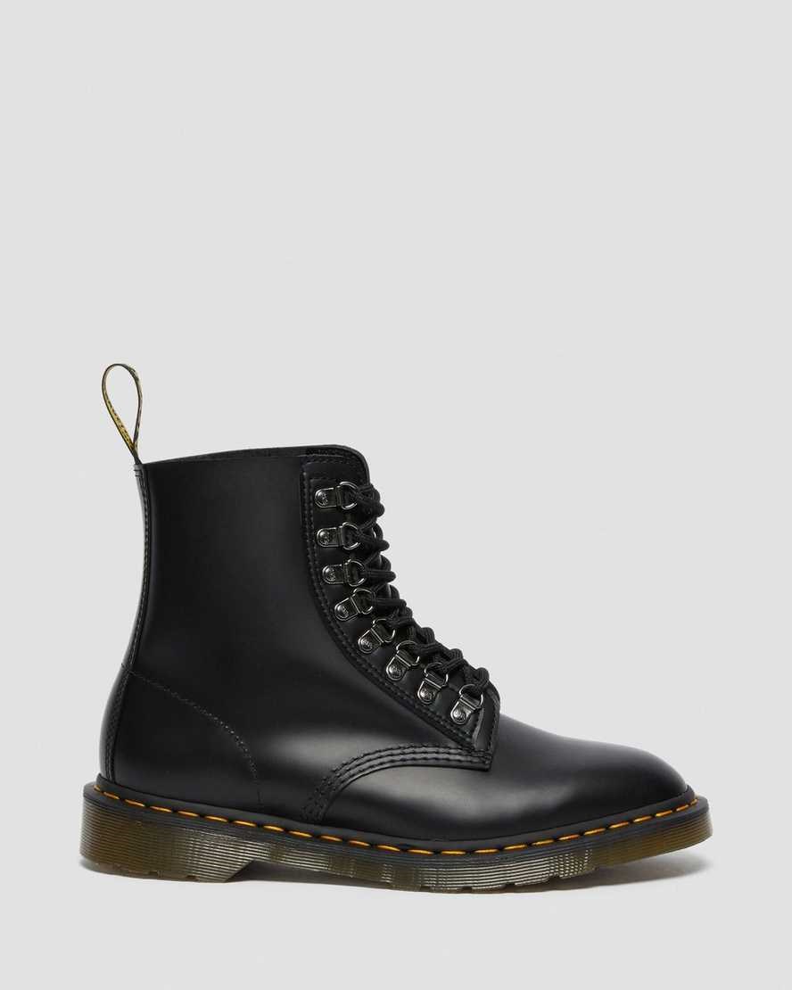 Black Smooth Leather Women's Dr Martens 1460 Pascal Verso Smooth Leather Ankle Boots | 912485-ZHY