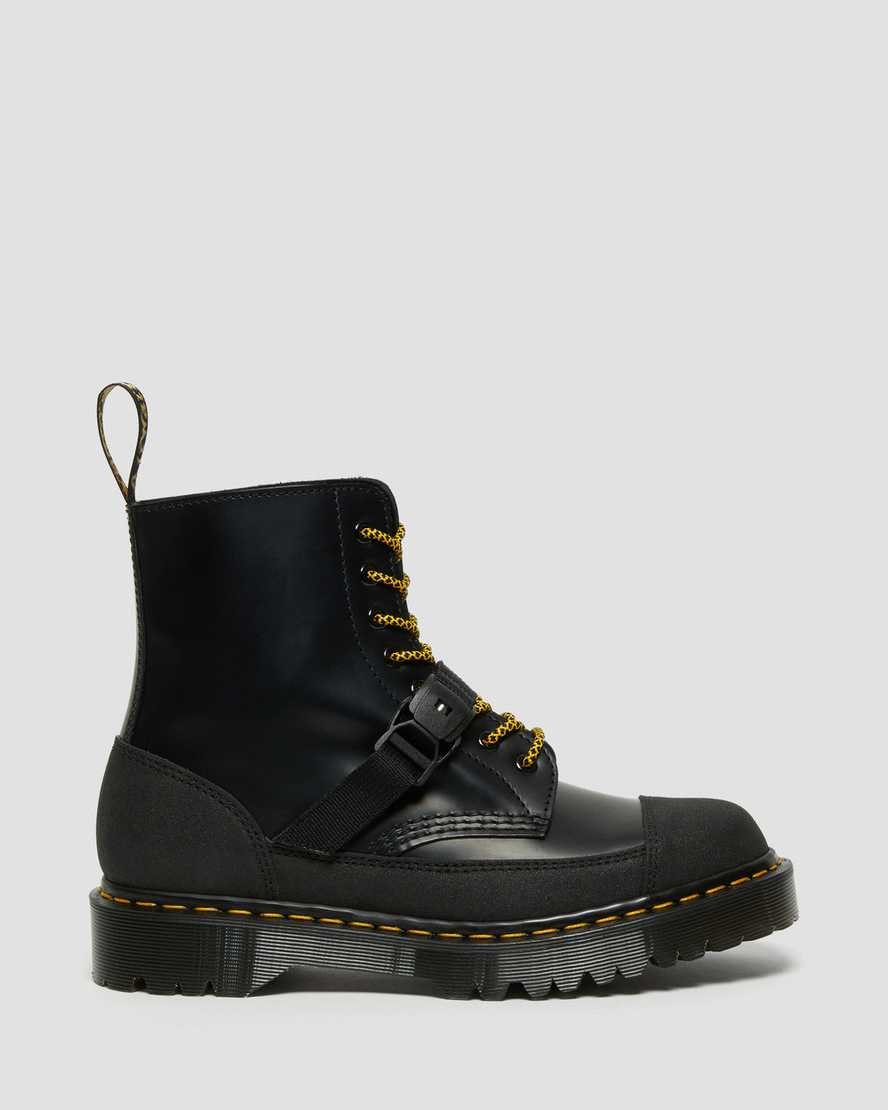 Black Smooth Men's Dr Martens 1460 Bex Tech Made in England Leather Lace Up Boots | 304518-HEC