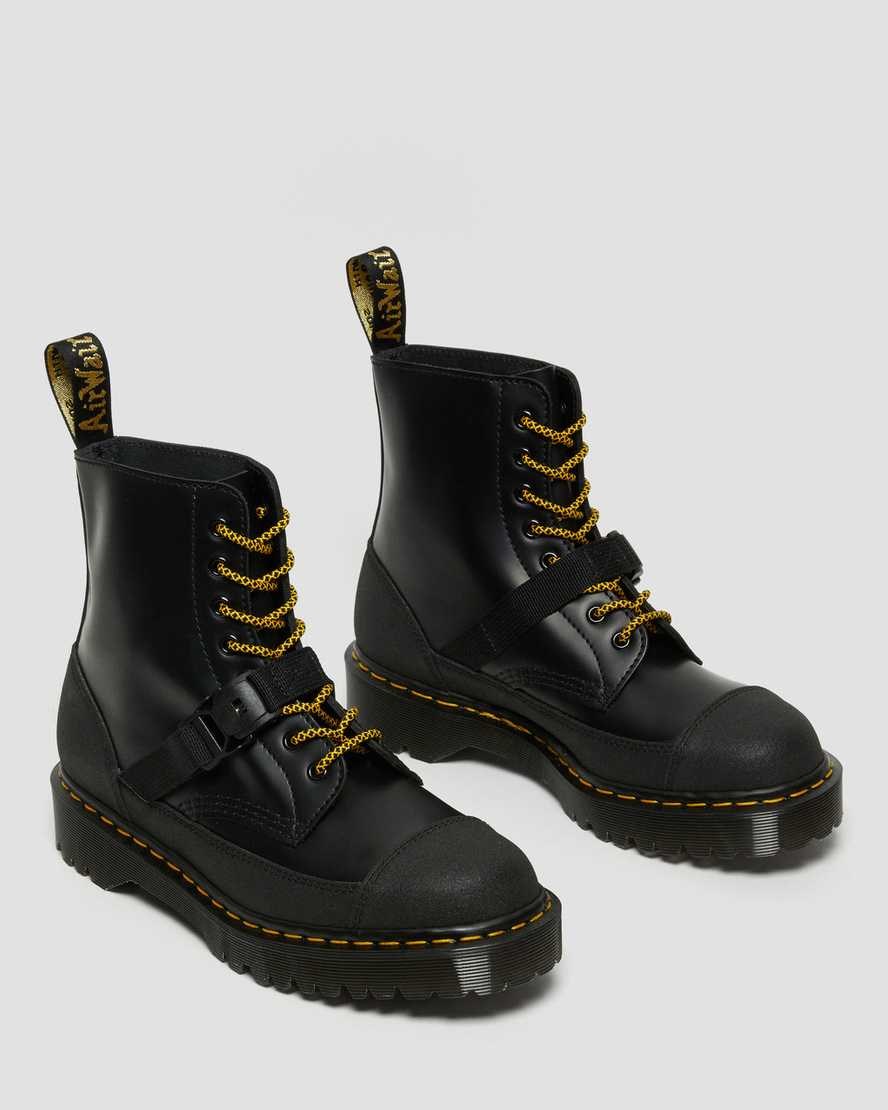 Black Smooth Women's Dr Martens 1460 Bex Tech Made in England Leather Lace Up Boots | 310798-STM