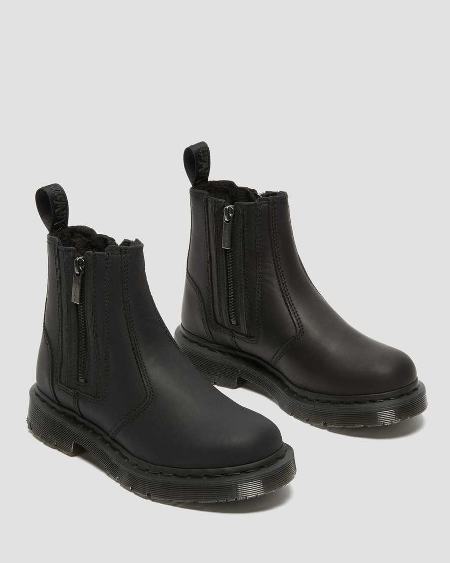 Black Snowplow Men's Dr Martens 2976 DM's Wintergrip Zip Up Boots | 682950-QLI