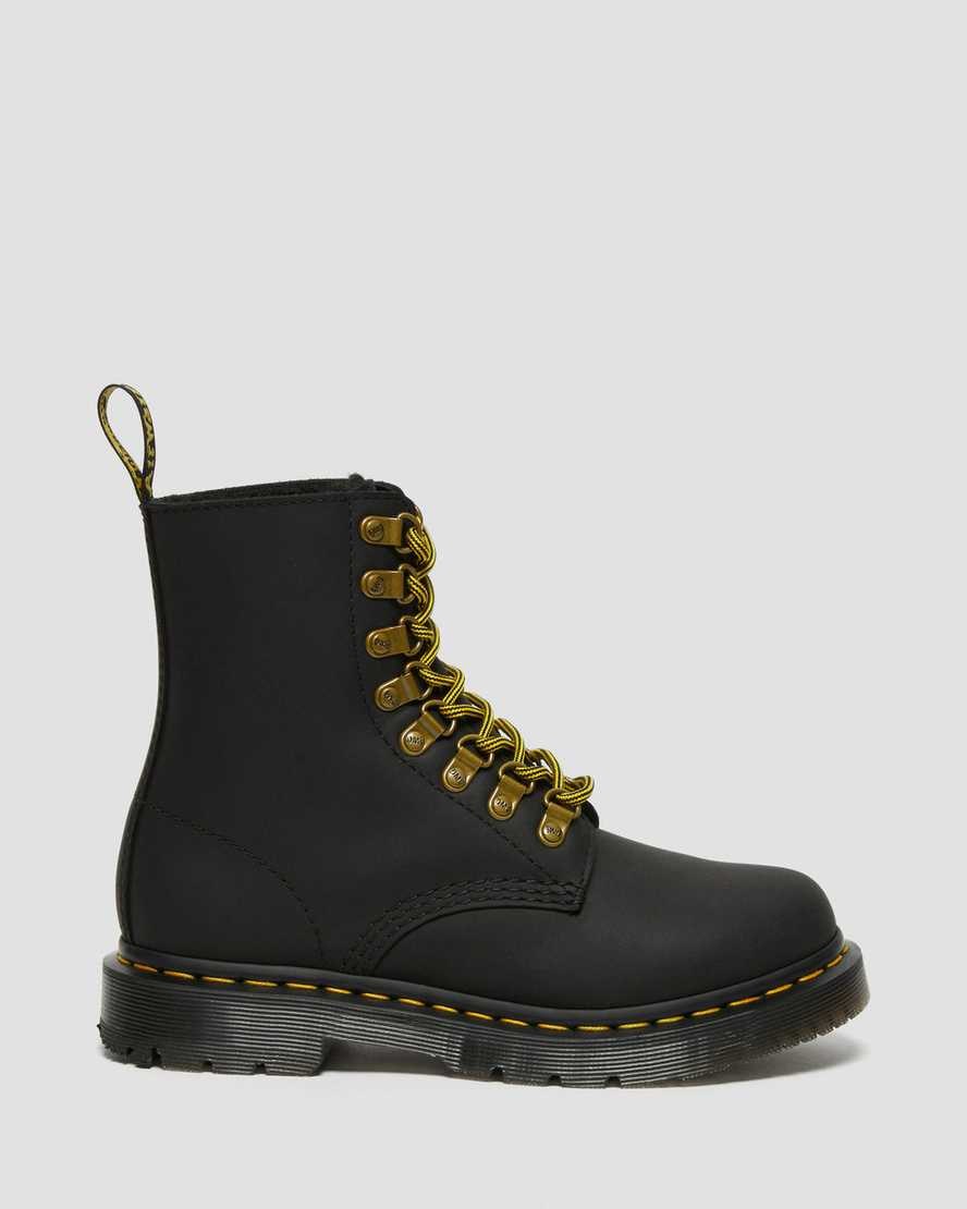 Black Snowplow Women's Dr Martens 1460 Pascal DM's Wintergrip Leather Ankle Boots | 473089-FHU