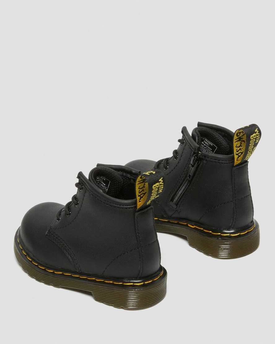 Black Softy T Kids' Dr Martens Infant 1460 Softy T Leather Lace Up Boots | 701839-NXL