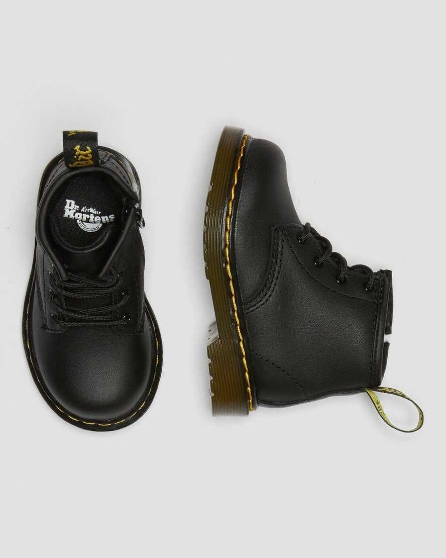 Black Softy T Kids' Dr Martens Infant 1460 Softy T Leather Lace Up Boots | 701839-NXL