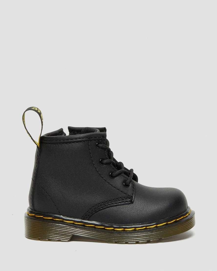 Black Softy T Kids' Dr Martens Infant 1460 Softy T Leather Lace Up Boots | 701839-NXL