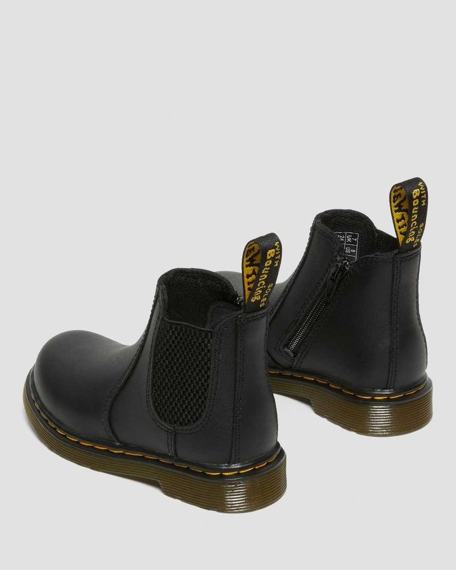 Black Softy T Kids' Dr Martens Infant/Toddler 2976 Softy T Leather Chelsea Boots | 461092-UGF