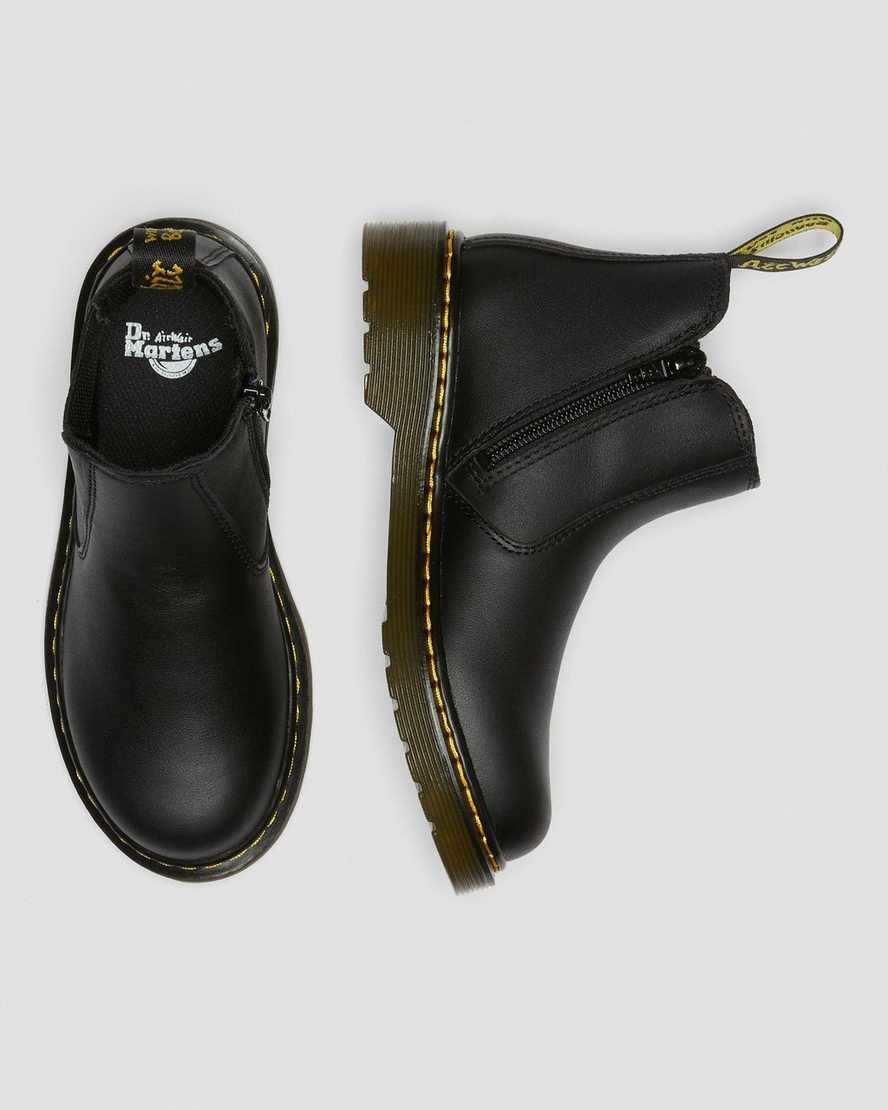 Black Softy T Kids' Dr Martens Junior 2976 Softy T Leather Chelsea Boots | 084659-RME