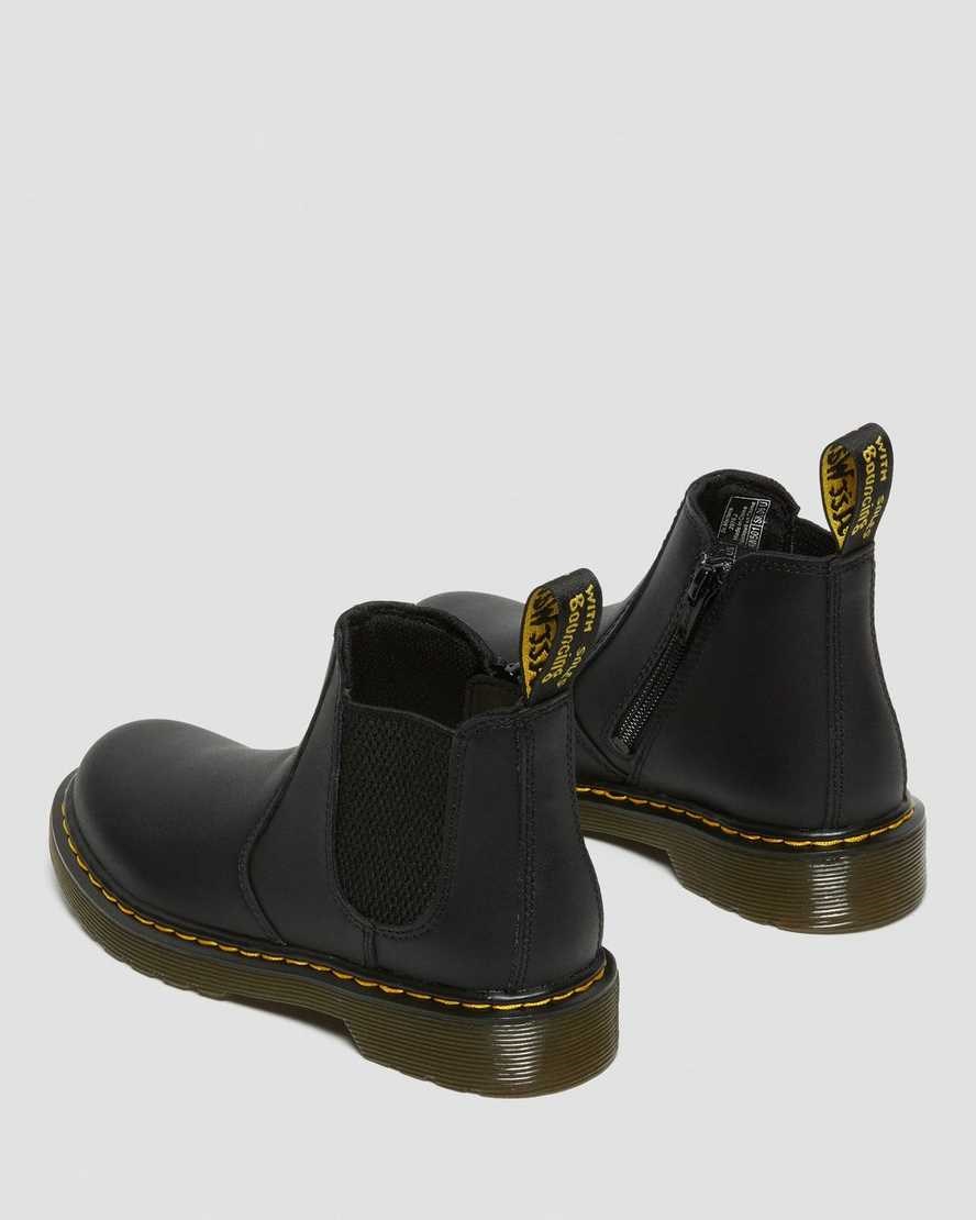 Black Softy T Kids' Dr Martens Junior 2976 Softy T Leather Chelsea Boots | 084659-RME