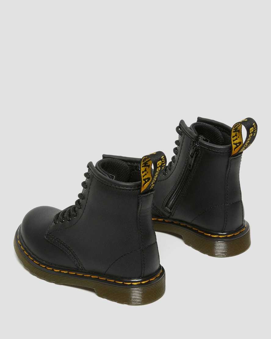 Black Softy T Kids' Dr Martens Toddler 1460 Softy T Leather Lace Up Boots | 785601-NRI