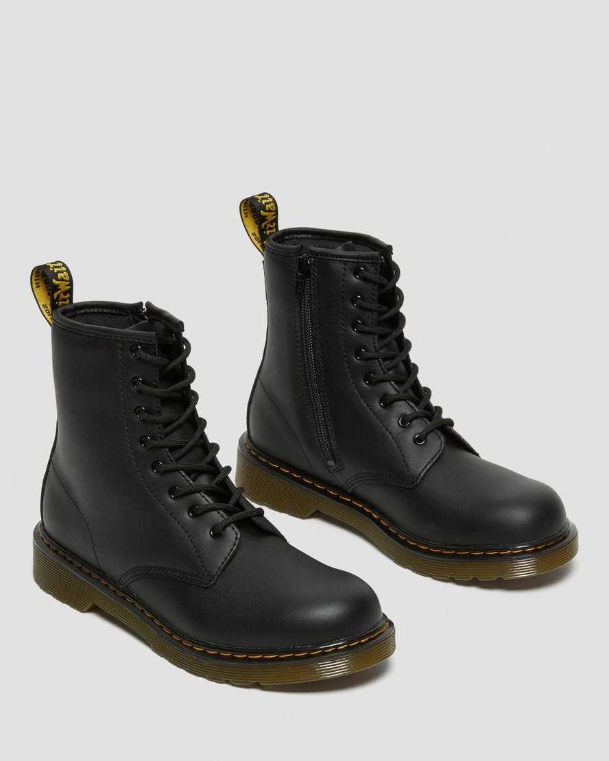 Black Softy T Kids' Dr Martens Youth 1460 Softy T Leather Lace Up Boots | 276910-DWX