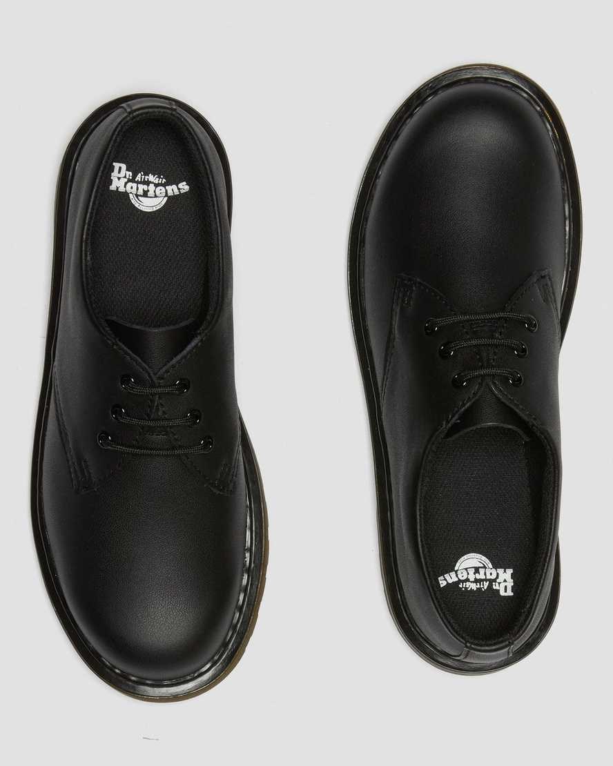 Black Softy T Kids' Dr Martens Youth 1461 Softy T Leather Oxford Shoes | 295147-AGJ