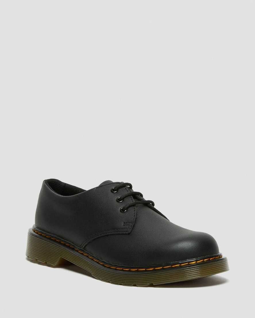 Black Softy T Kids' Dr Martens Youth 1461 Softy T Leather Oxford Shoes | 295147-AGJ