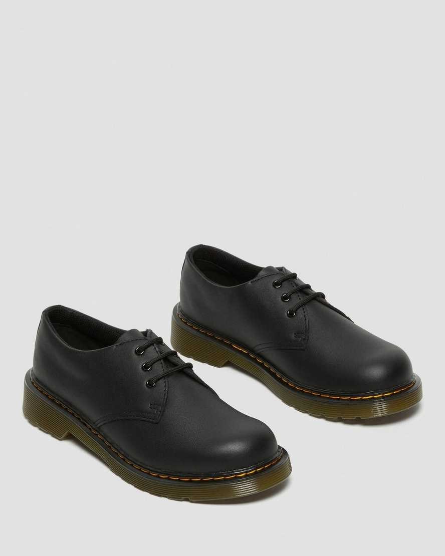 Black Softy T Kids' Dr Martens Youth 1461 Softy T Leather Oxford Shoes | 295147-AGJ