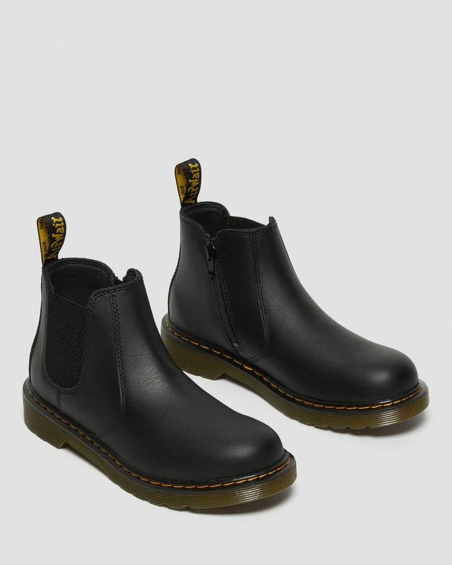 Black Softy T Kids' Dr Martens Youth 2976 Softy T Leather Chelsea Boots | 768129-EDY